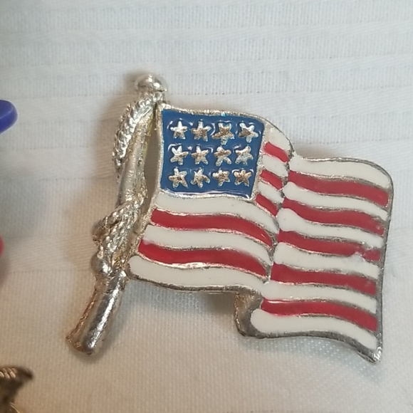 Vintage USA Eagle Flag America Pin Lot - Picture 4 of 5